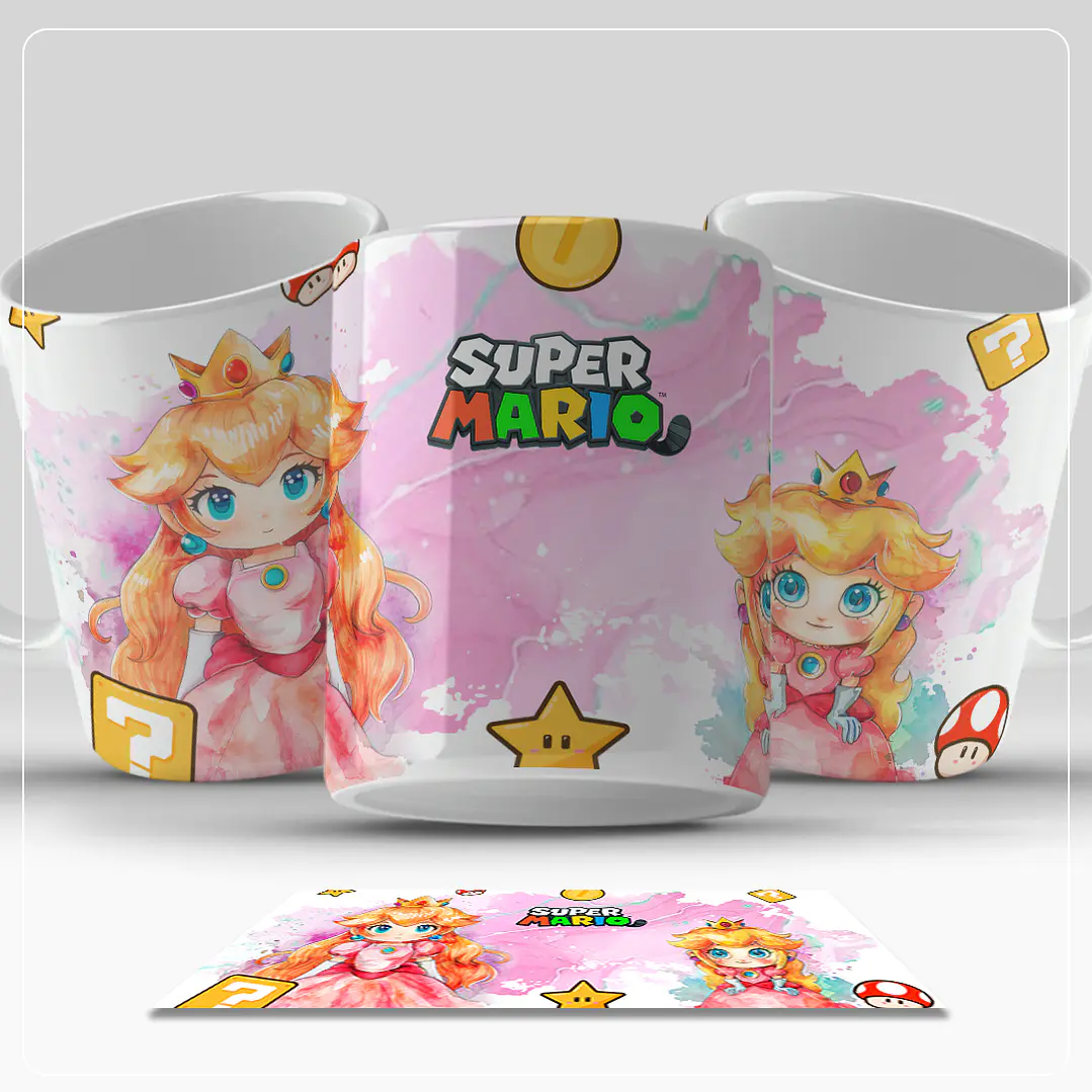 6 Artes para Caneca Super Mario Aquarela Arquivo em Png  3