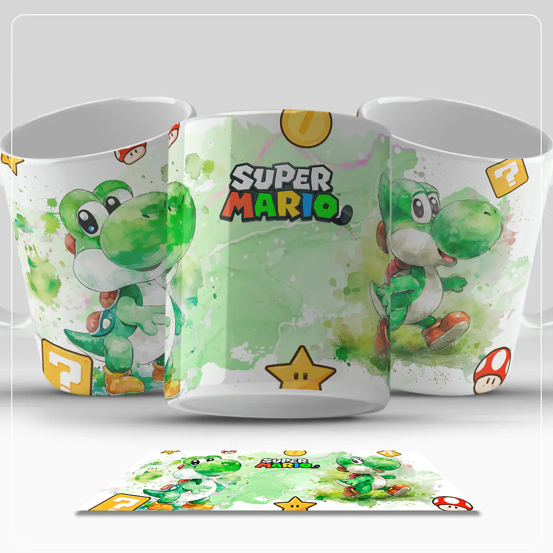 6 Artes para Caneca Super Mario Aquarela Arquivo em Png  5