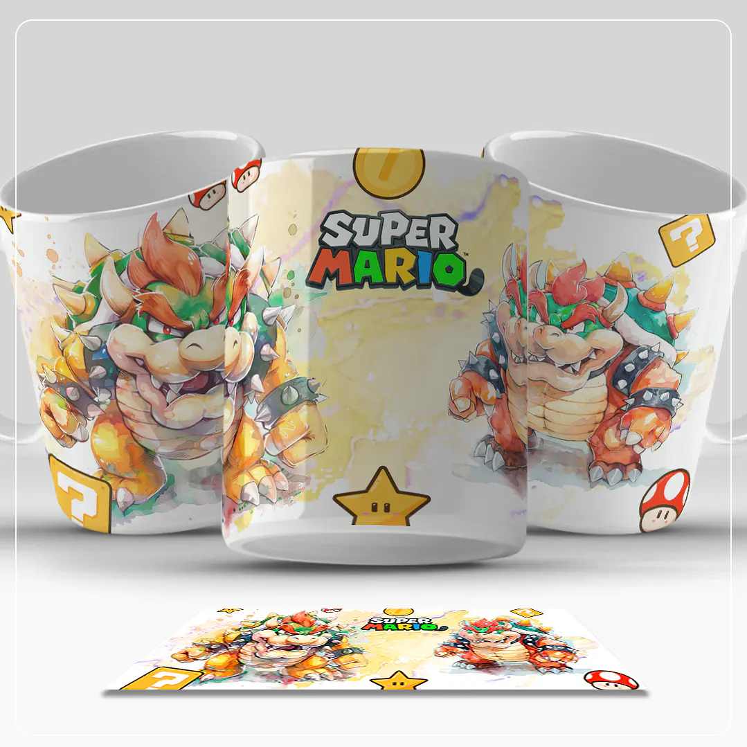 6 Artes para Caneca Super Mario Aquarela Arquivo em Png  6