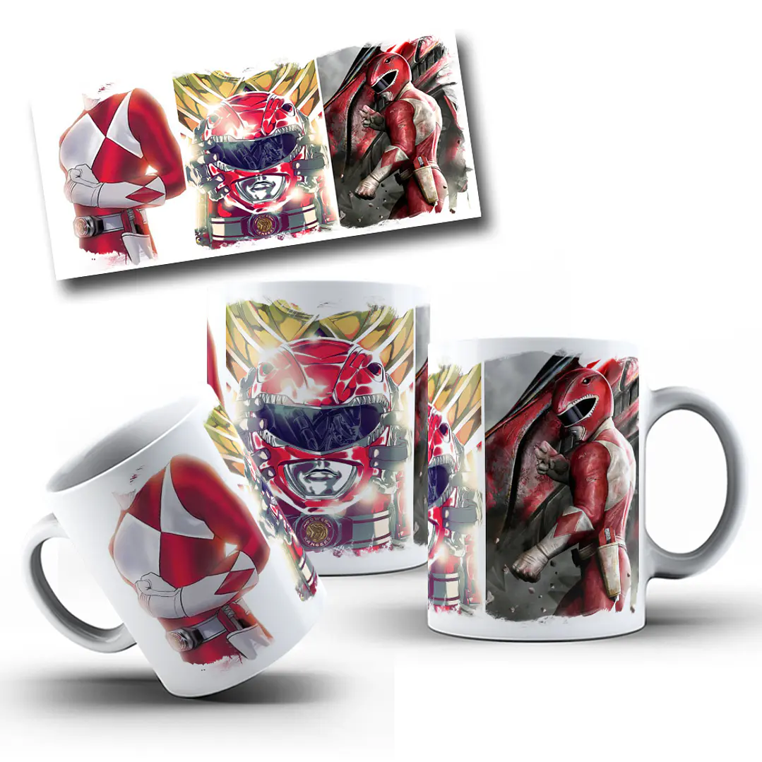 7 Artes para Caneca Power Rangers Arquivo em Jpg 1