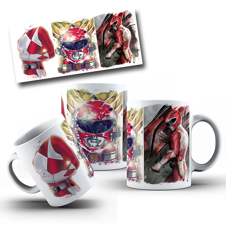 7 Artes para Caneca Power Rangers Arquivo em Jpg 1