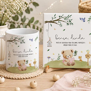 8 Artes para Caneca e Azulejo Dindos Batismo Infantil Aquarela Arquivo Editável