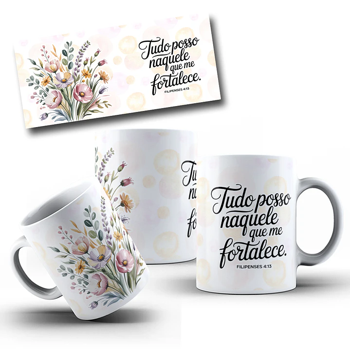 10 Artes para Caneca Jardim da Fé Frases Arquivo em Png 1
