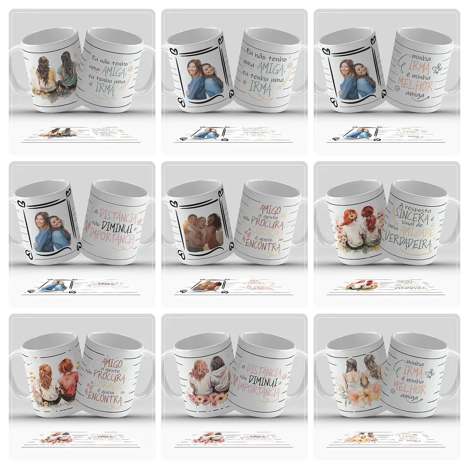 12 Artes para Caneca Amigas Amizade Arquivo em Png 3