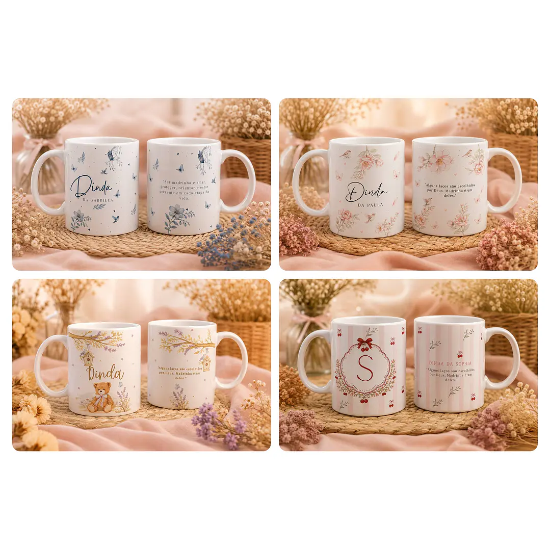 14 Artes para Caneca e Azulejo Dindos Arquivo Editável 1