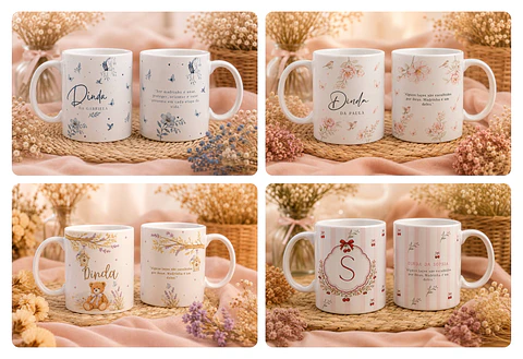 14 Artes para Caneca e Azulejo Dindos Arquivo Editável