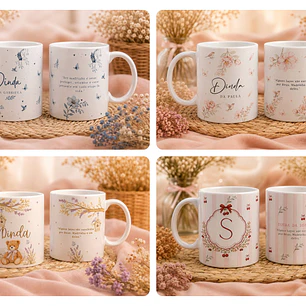 14 Artes para Caneca e Azulejo Dindos Arquivo Editável