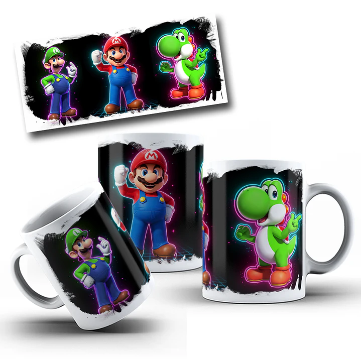 15 Artes para Caneca Neon Personagens Arquivos em Png 2