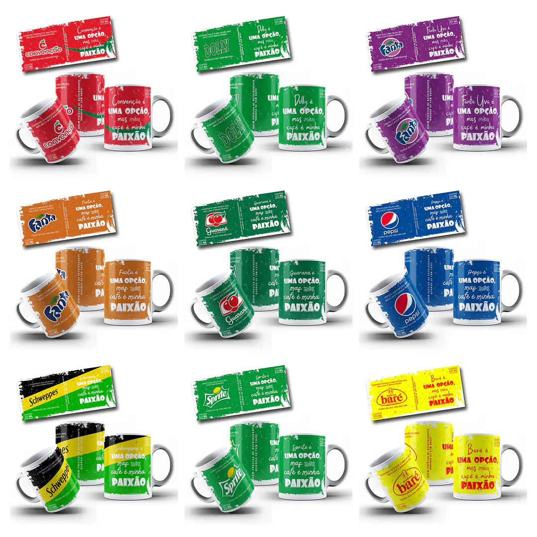 16 Artes para Caneca Refrigerantes Arquivo em Jpg  1