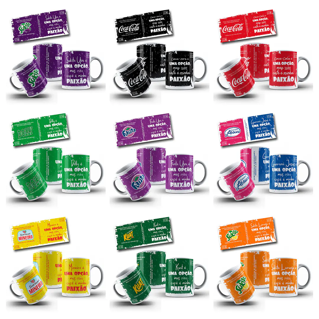 16 Artes para Caneca Refrigerantes Arquivo em Jpg  2