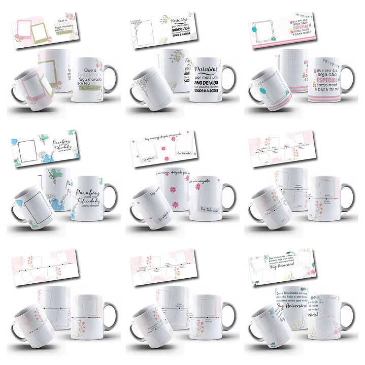 21 Artes para Caneca Aniversário para fotos Arquivo em Png  1