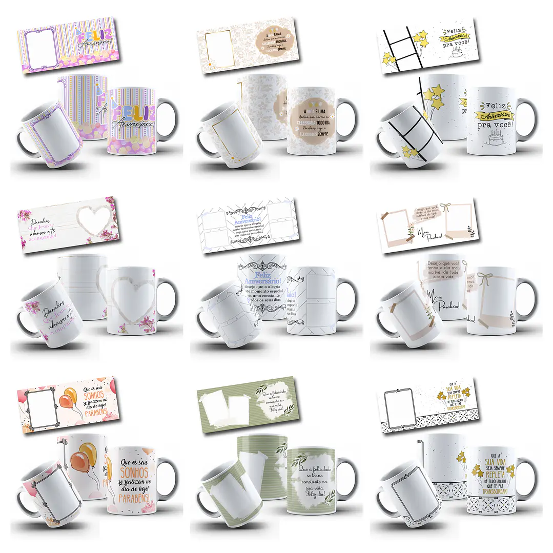 21 Artes para Caneca Aniversário para fotos Arquivo em Png  2