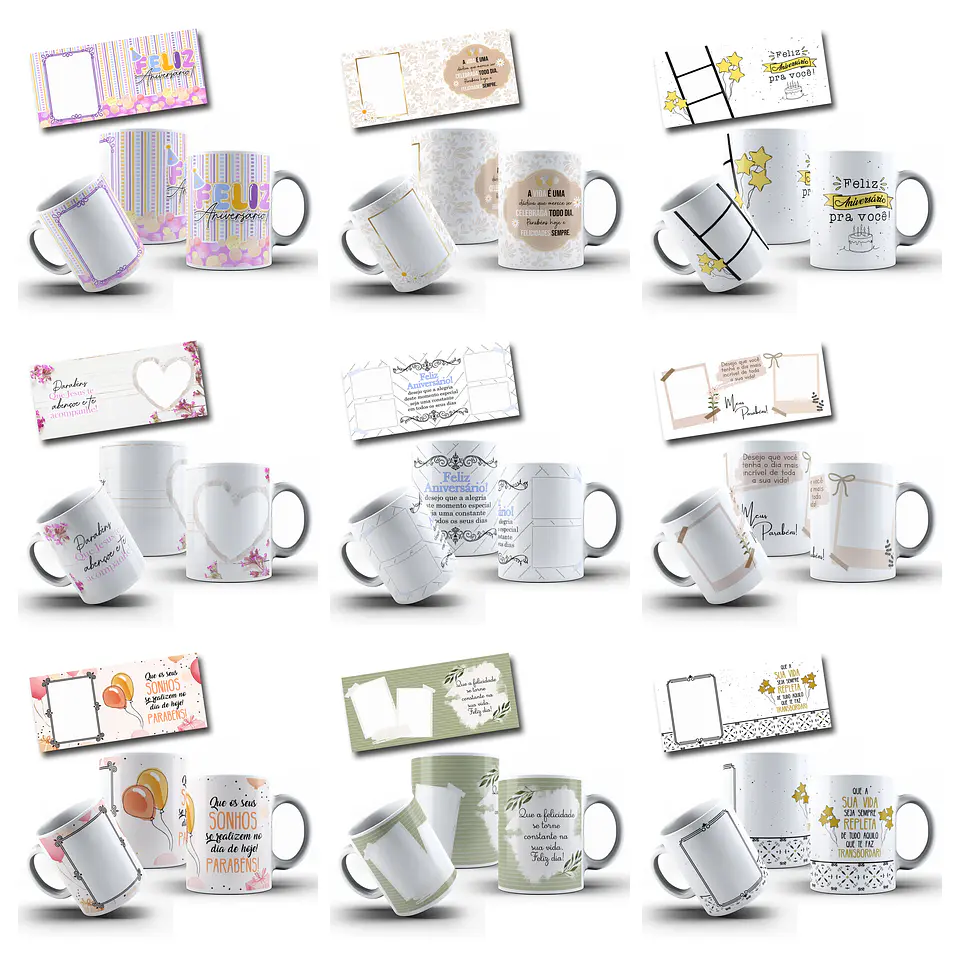 21 Artes para Caneca Aniversário para fotos Arquivo em Png  2