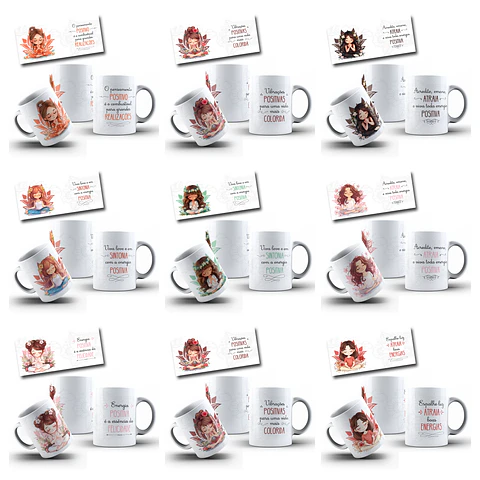 24 Artes para Caneca Frases Good Vibes Arquivo em Jpg 