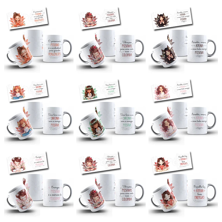 24 Artes para Caneca Frases Good Vibes Arquivo em Jpg  1