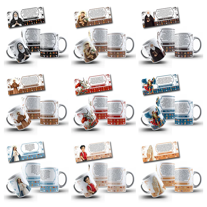 24 Artes para Caneca Orações Católicas Santinhos Arquivo em Jpg  2