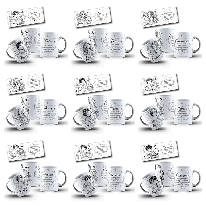 48 Artes para Caneca Signos Zodíacos Arquivo em Jpg 4