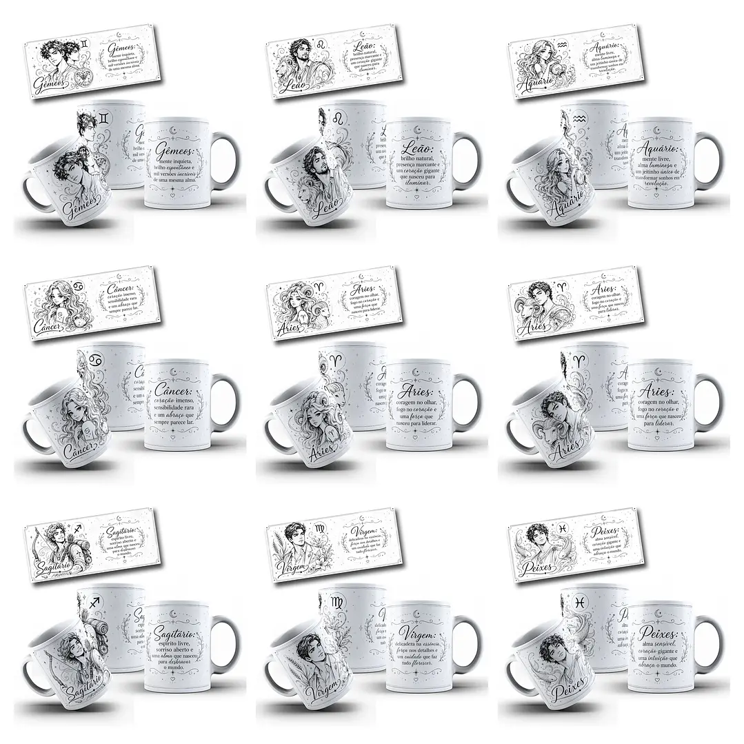 48 Artes para Caneca Signos Zodíacos Arquivo em Jpg 5