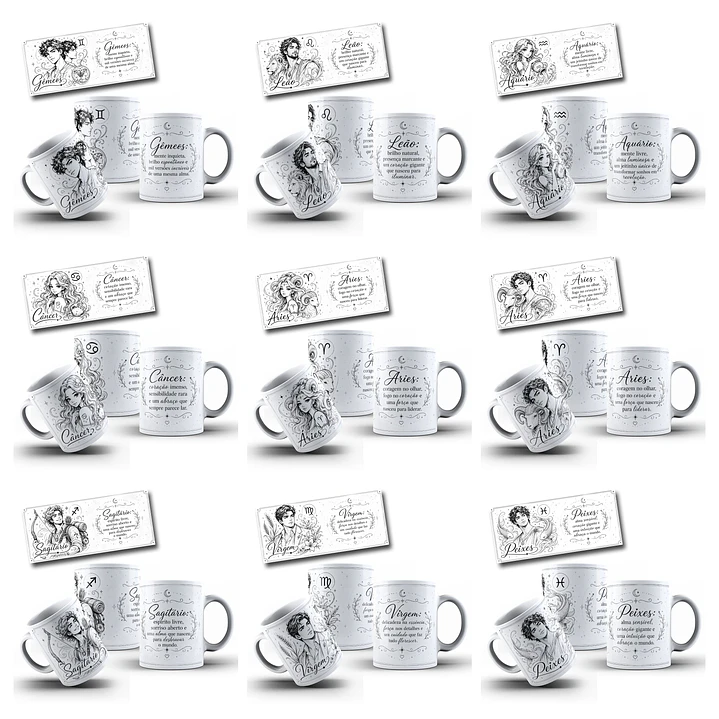 48 Artes para Caneca Signos Zodíacos Arquivo em Jpg 5