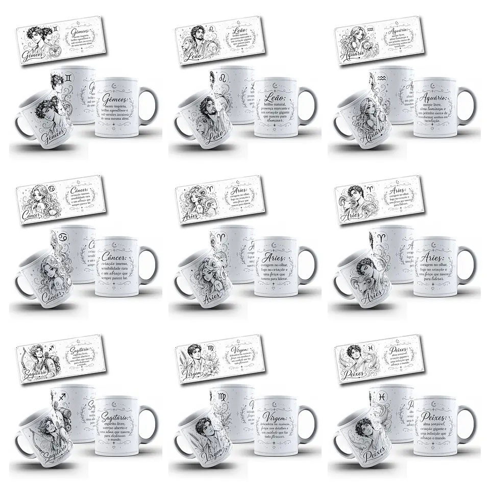 48 Artes para Caneca Signos Zodíacos Arquivo em Jpg 5