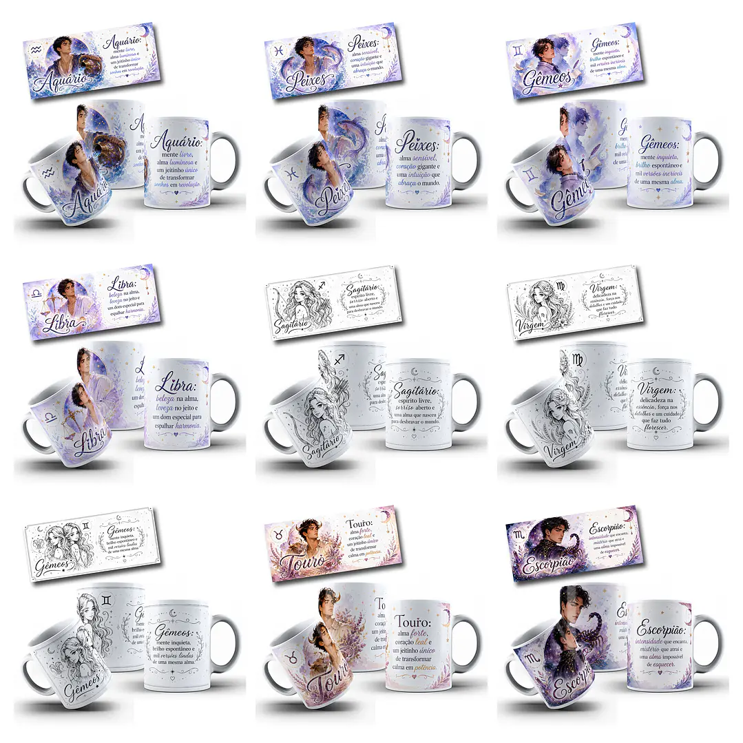 48 Artes para Caneca Signos Zodíacos Arquivo em Jpg 3