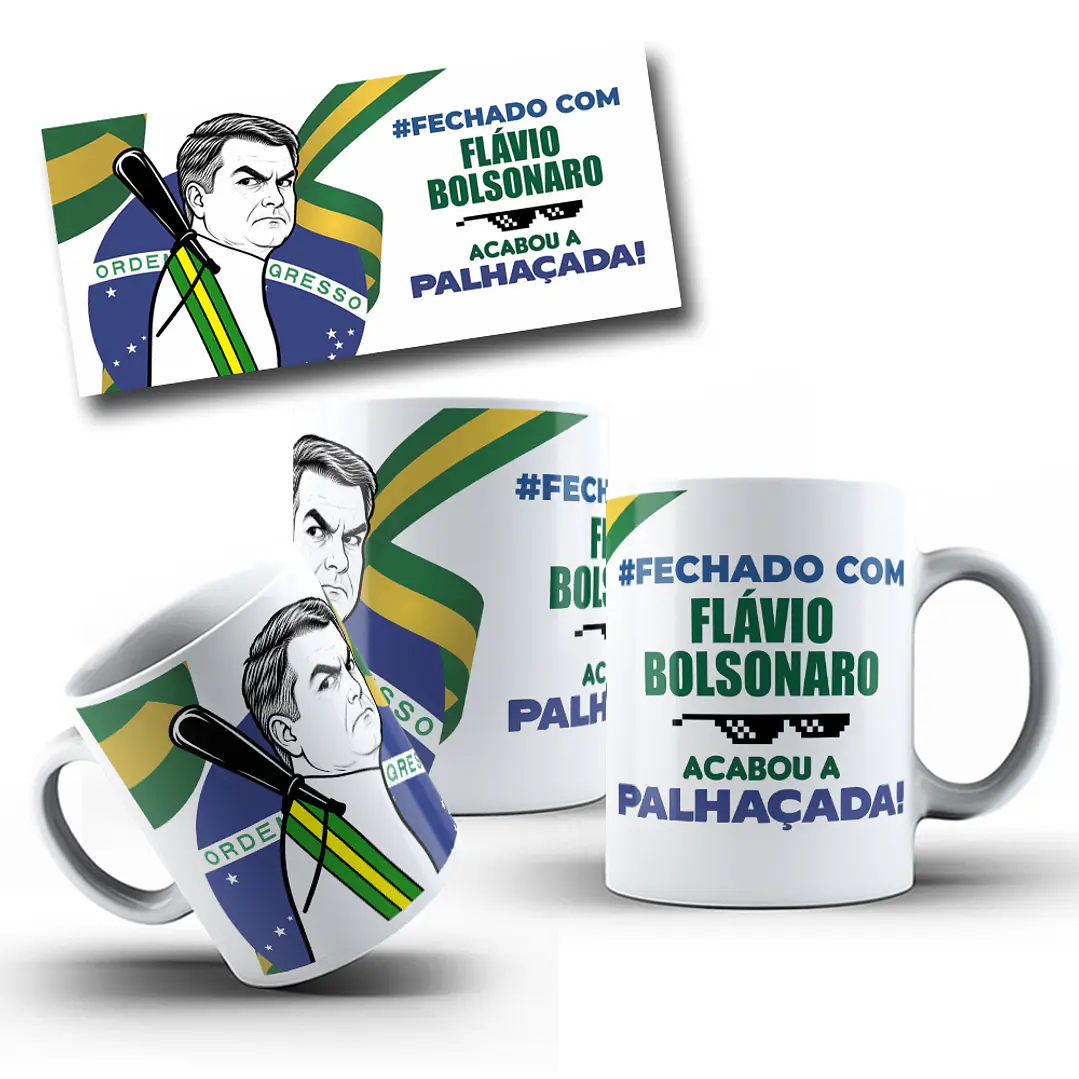 10 Artes para Caneca Flávio Bolsonaro Arquivos Png  4