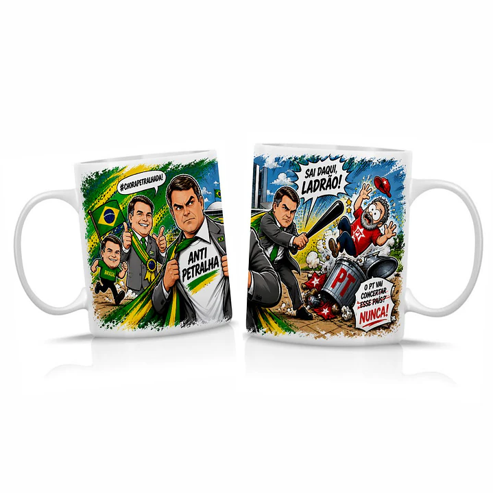 Arte Caneca Flávio Bolsonaro - Anti Petralha Arquivo Png  1