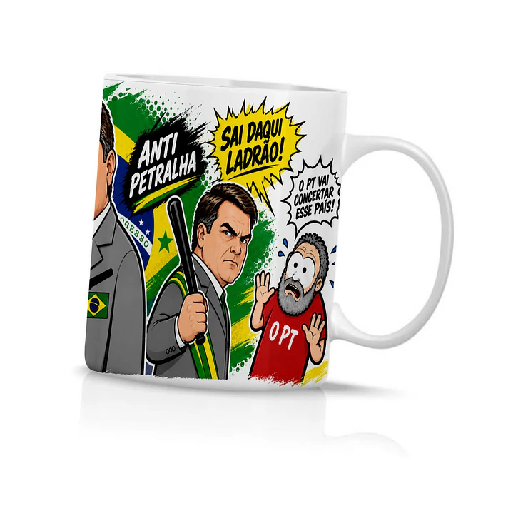 Arte Caneca Flávio Bolsonaro - Sai Daqui Ladrão Arquivo Png  3