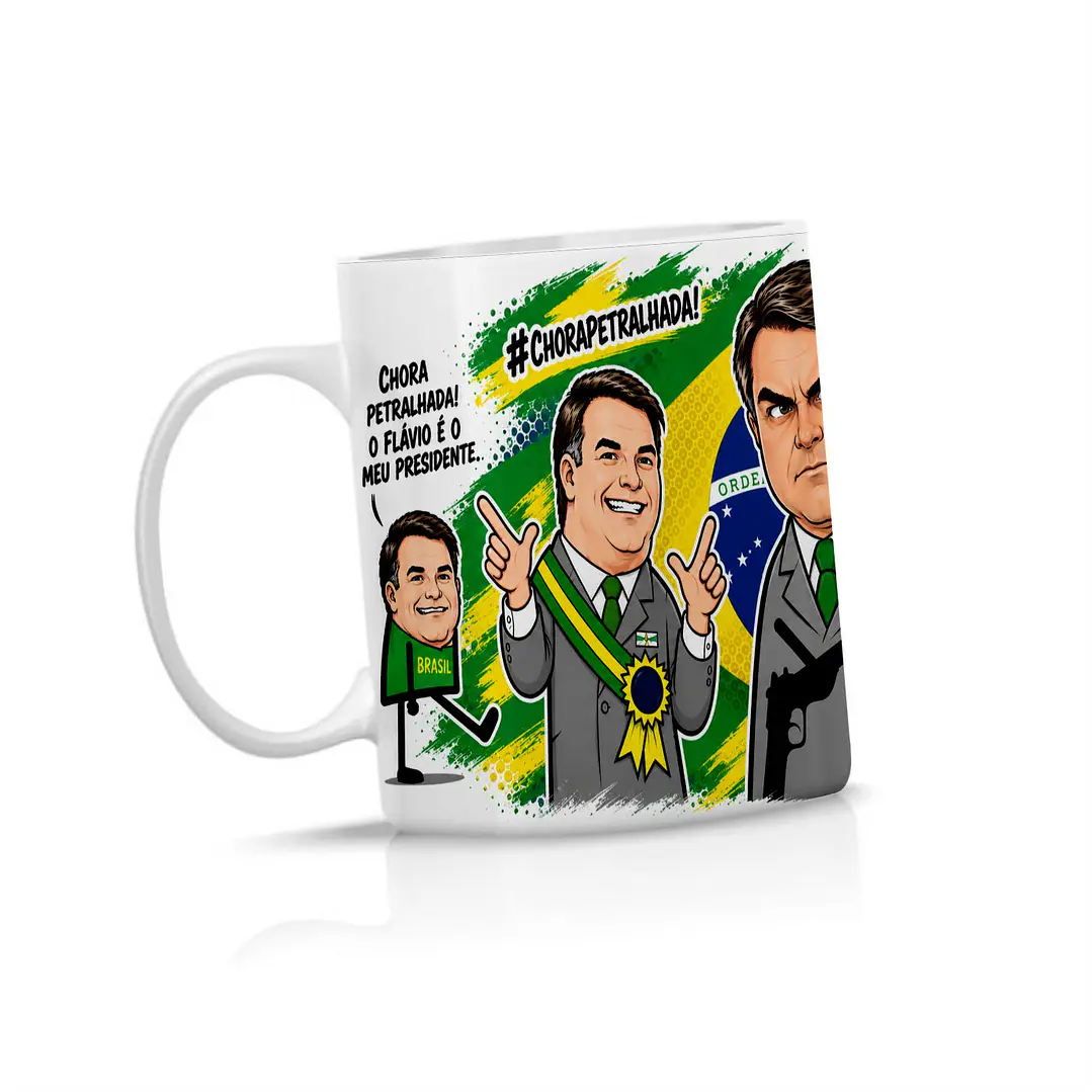 Arte Caneca Flávio Bolsonaro - Sai Daqui Ladrão Arquivo Png  2