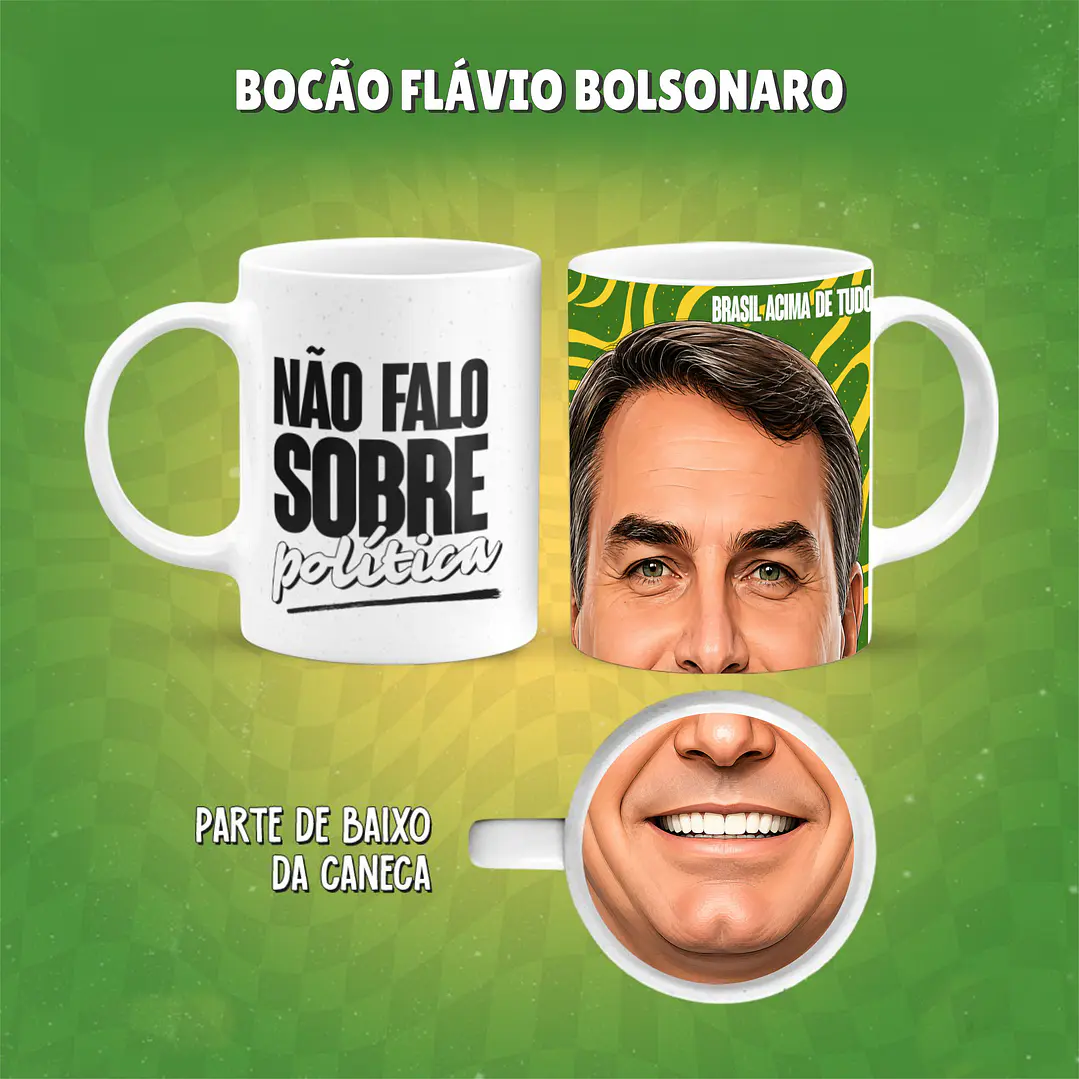4 Artes para Caneca Flávio Bolsonaro Bocão Arquivo em Png 1
