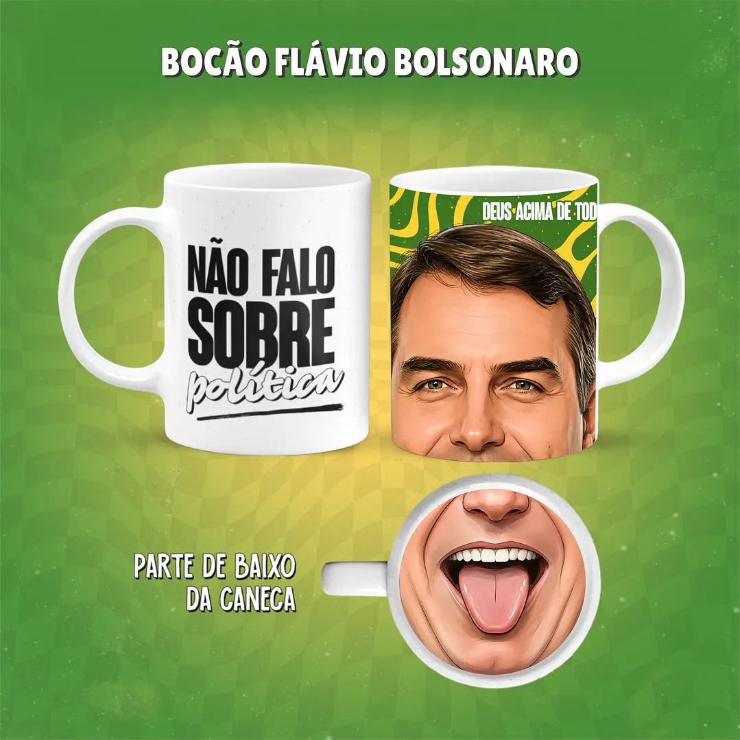 4 Artes para Caneca Flávio Bolsonaro Bocão Arquivo em Png 2