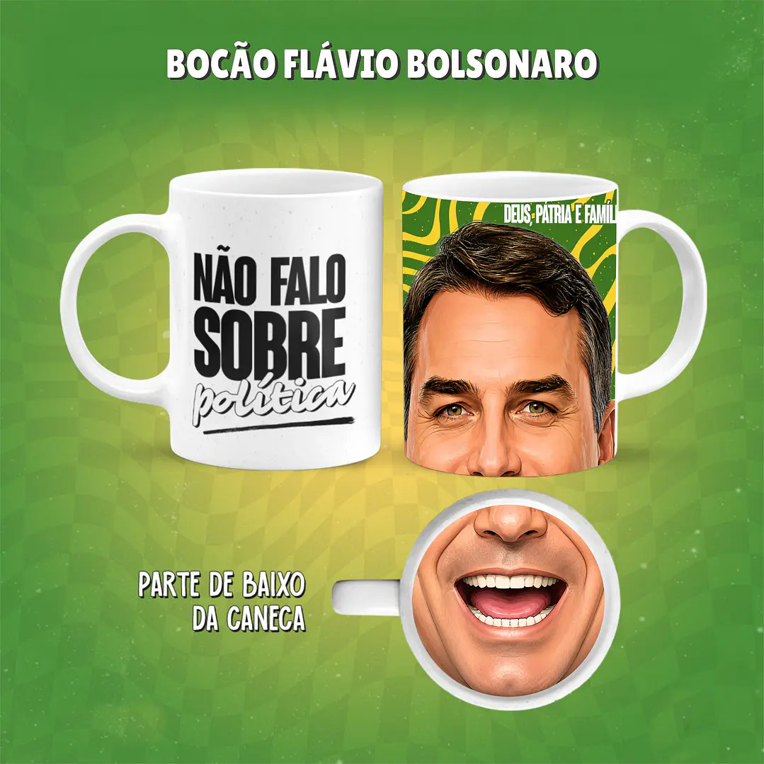 4 Artes para Caneca Flávio Bolsonaro Bocão Arquivo em Png 3