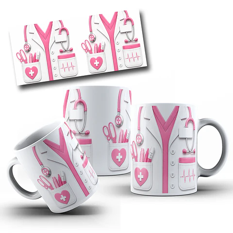 3 Artes para Caneca Doutor Medicina 3d Arquivo em Png