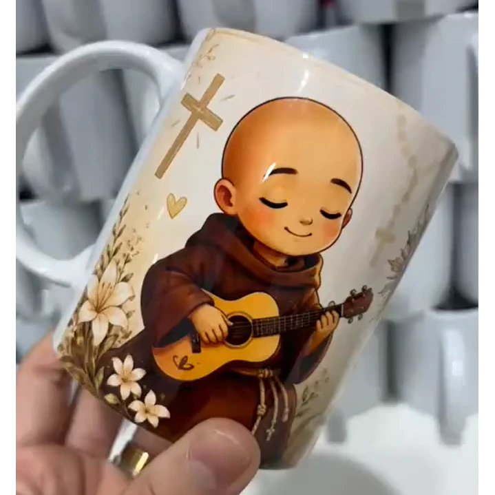 2 Artes para Caneca Frei em Orações Acorda Vamos rezar junto Arquivo em Png 1