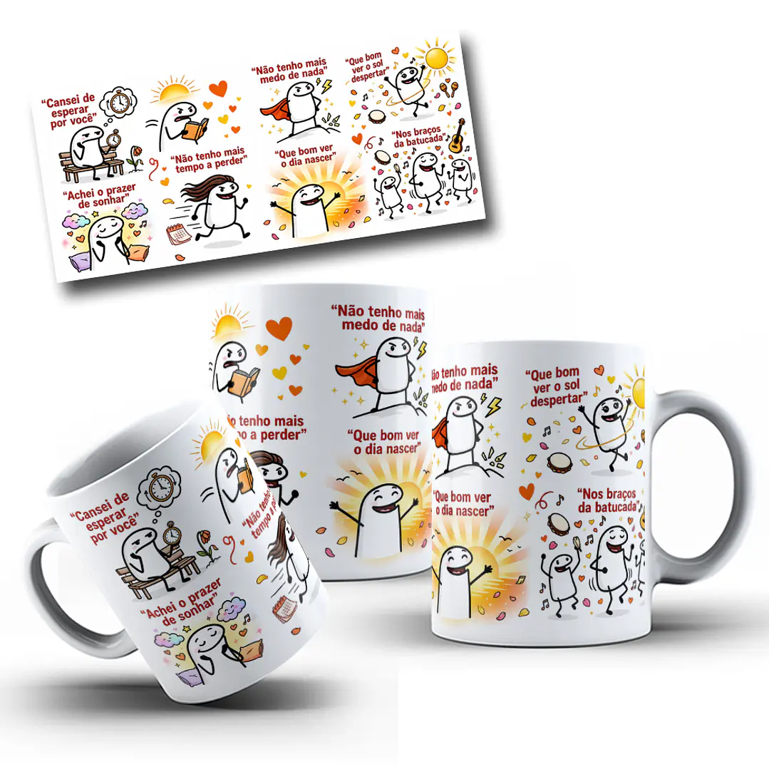 Artes para Caneca Flork Cansei de esperar por você, Não tenho mais tempo a perder Arquivo em Png  1