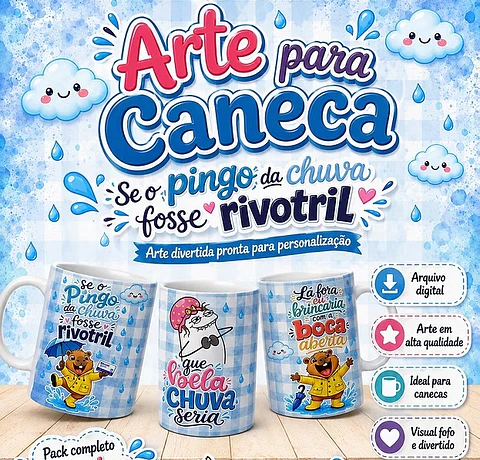 3 Artes para Caneca Rivotril Arquivo em Jpg