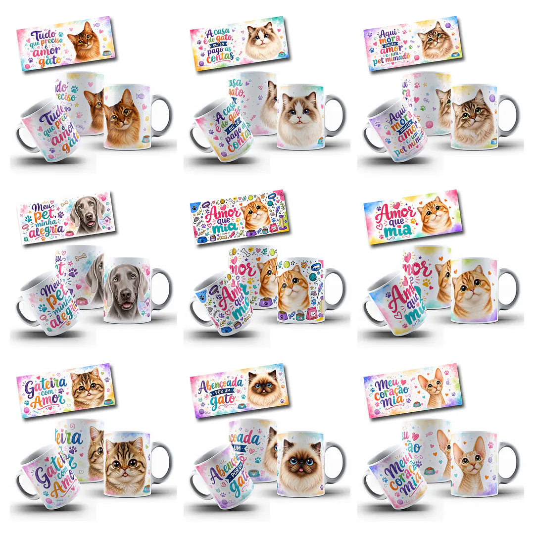 20 Artes para Caneca Cachorros Pets Lovers Arquivo em Jpg  3