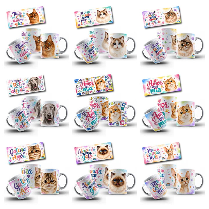 20 Artes para Caneca Cachorros Pets Lovers Arquivo em Jpg  3