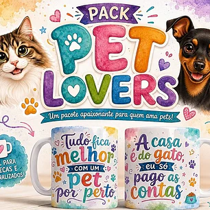 20 Artes para Caneca Cachorros Pets Lovers Arquivo em Jpg 