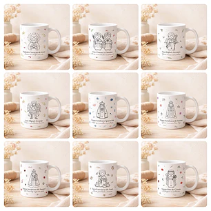 20 Artes para Caneca Santinhos Arquivo Editável 