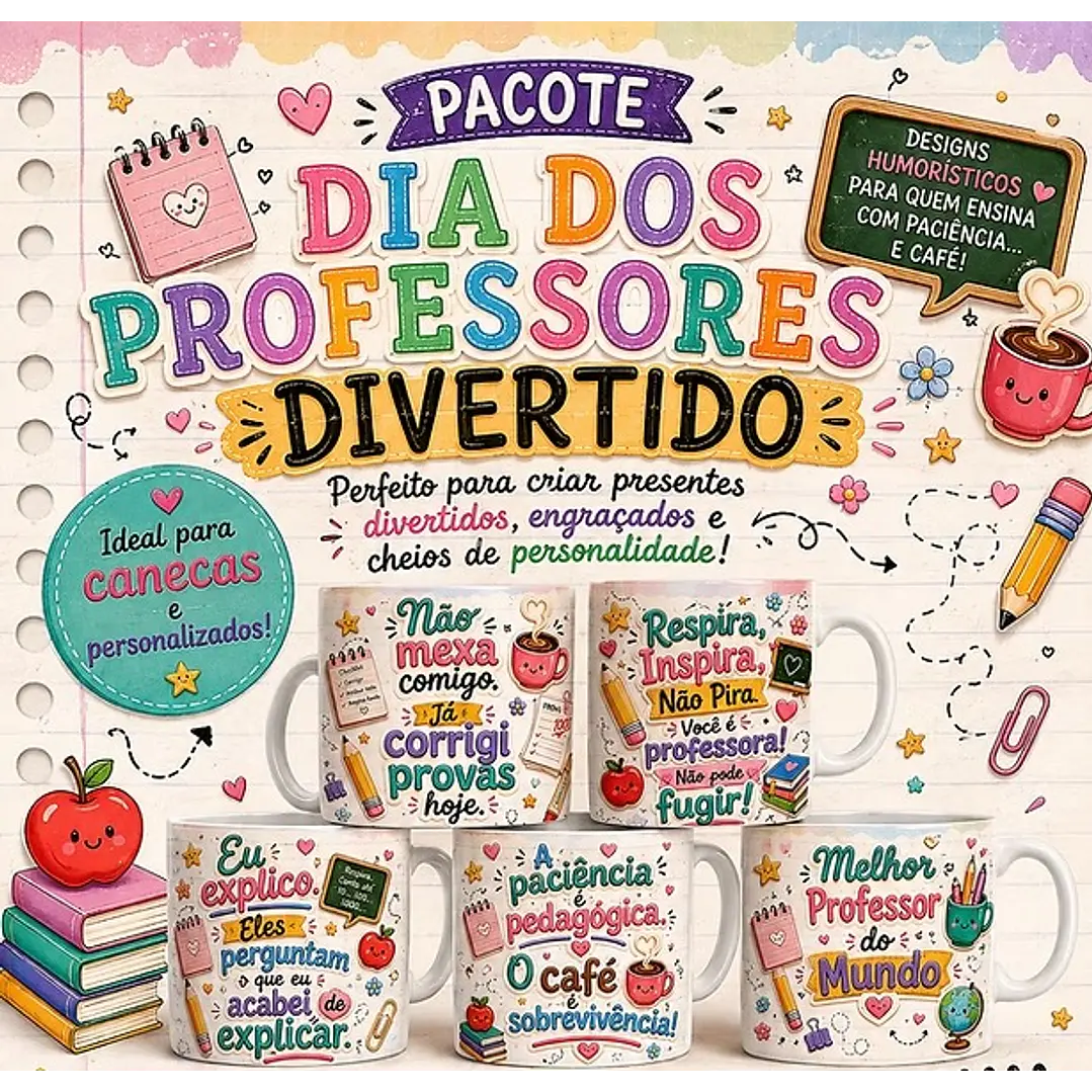 59 Artes para Caneca Dia dos Professores Divertido Arquivo em Jpg 1