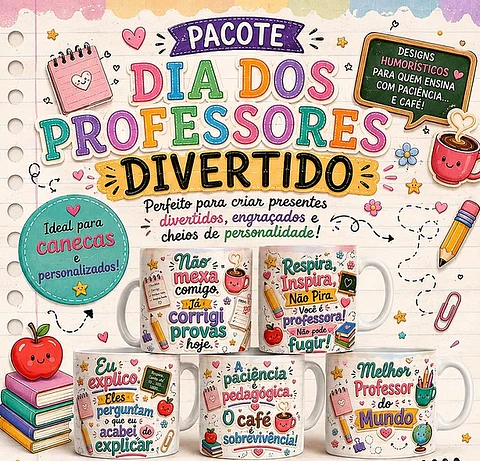 59 Artes para Caneca Dia dos Professores Divertido Arquivo em Jpg