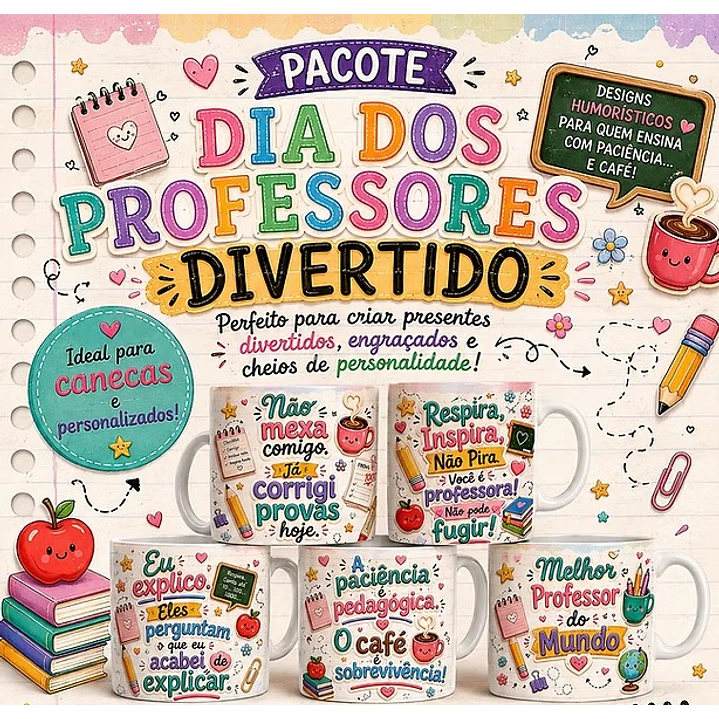 59 Artes para Caneca Dia dos Professores Divertido Arquivo em Jpg 1