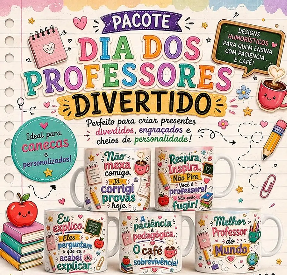 59 Artes para Caneca Dia dos Professores Divertido Arquivo em Jpg 1