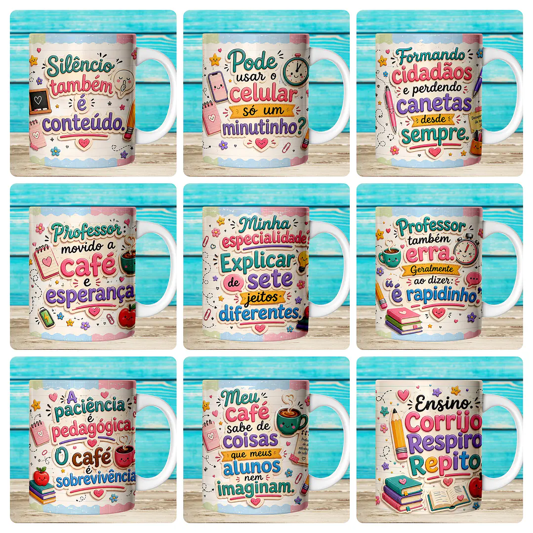 59 Artes para Caneca Dia dos Professores Divertido Arquivo em Jpg 6