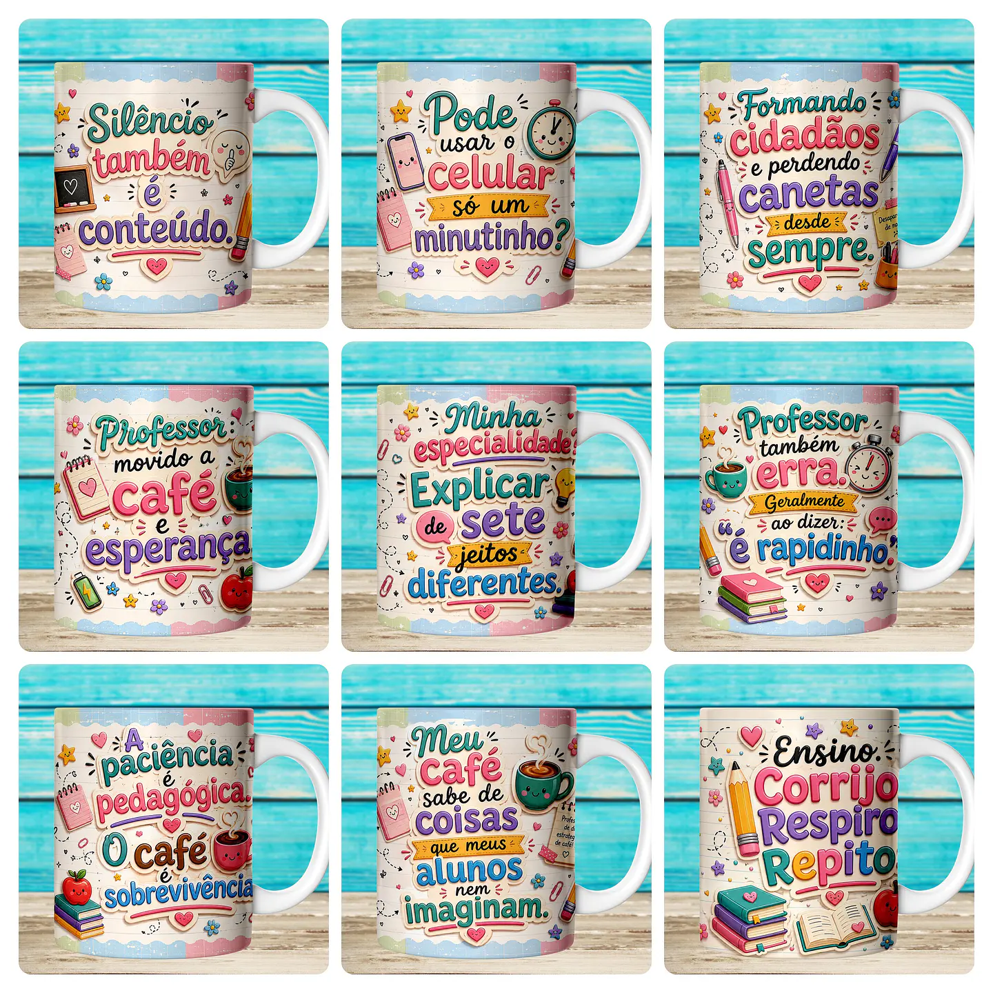59 Artes para Caneca Dia dos Professores Divertido Arquivo em Jpg 6