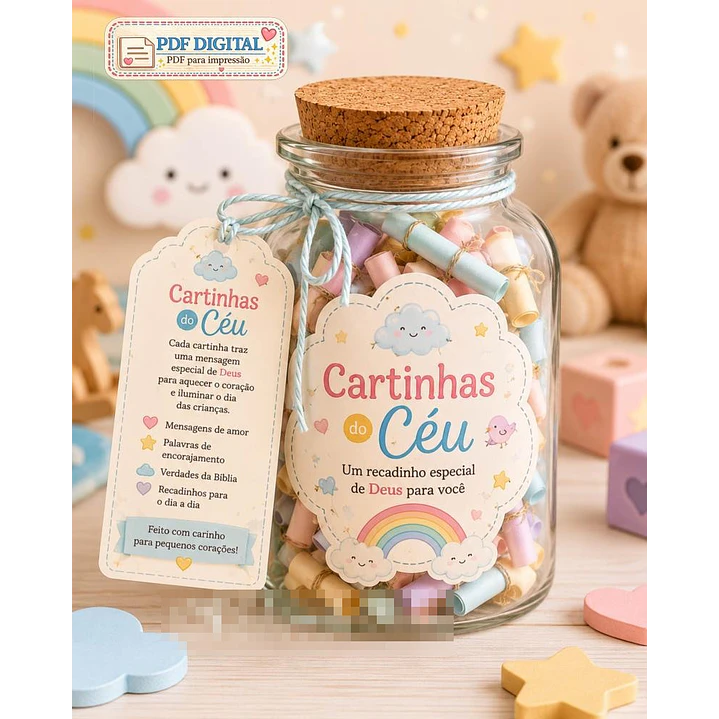 Arquivo Pote Cartinhas do Céu Para crianças Arquivo em Pdf  1