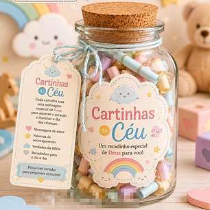 Arquivo Pote Cartinhas do Céu Para crianças Arquivo em Pdf 