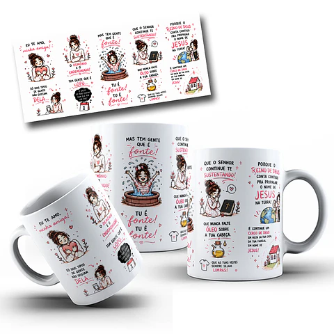 Arte para Caneca Eu te amo tanto minha amiga, só dois tipos de gente não gostam dela. o demônio e o endemoniado Arquivo Png