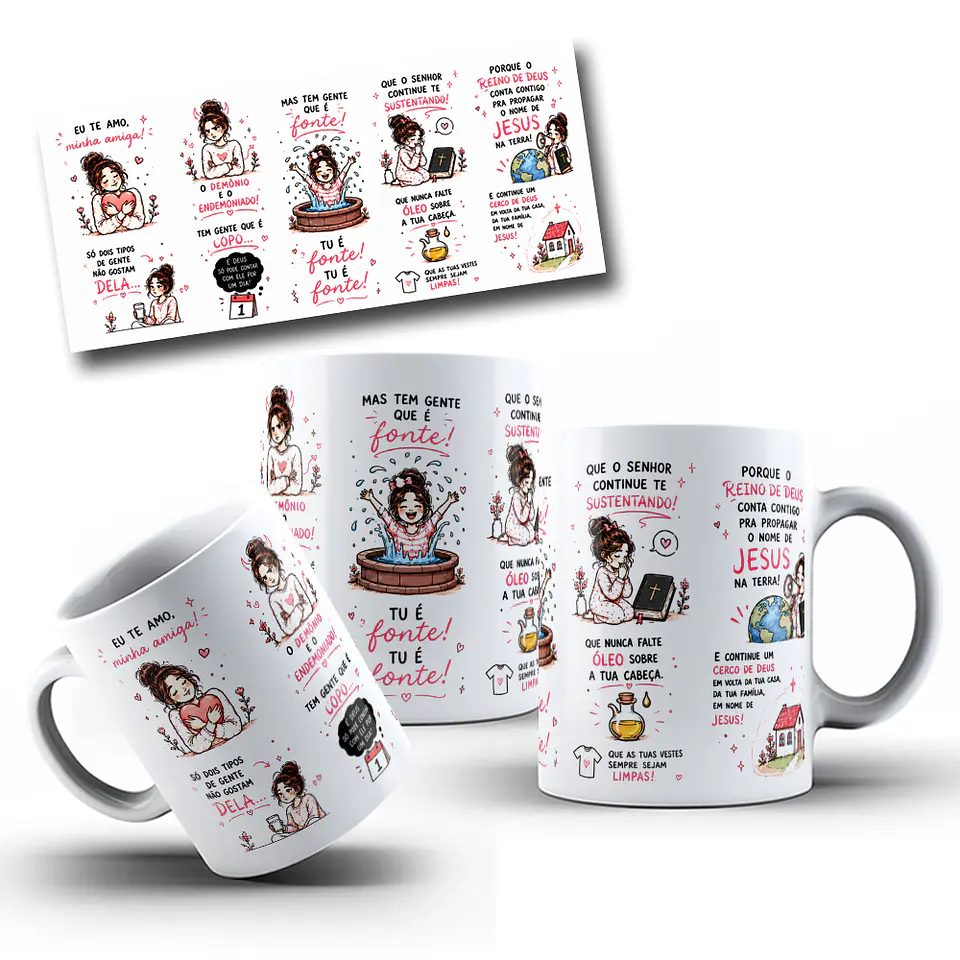 Arte para Caneca Eu te amo tanto minha amiga, só dois tipos de gente não gostam dela. o demônio e o endemoniado Arquivo Png 1
